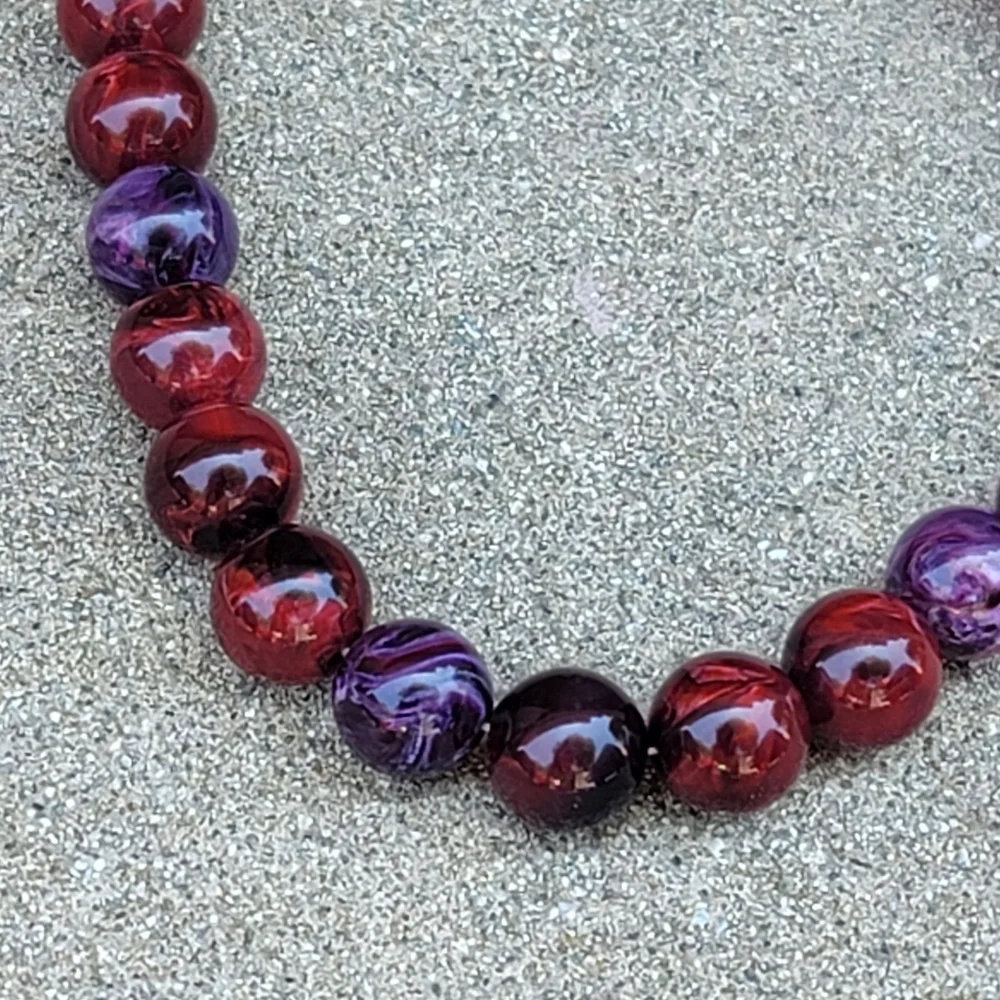 Vtg Acrylic Multicolor Large Beaded Choker Necklace - Picture 3 of 5